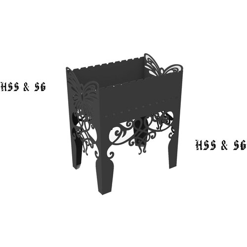 Мангал разборный Бабочка, сталь AISI304, 3мм