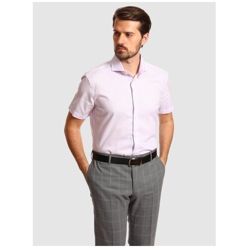 фото Приталенная рубашка kanzler в клетку с коротким рукавом