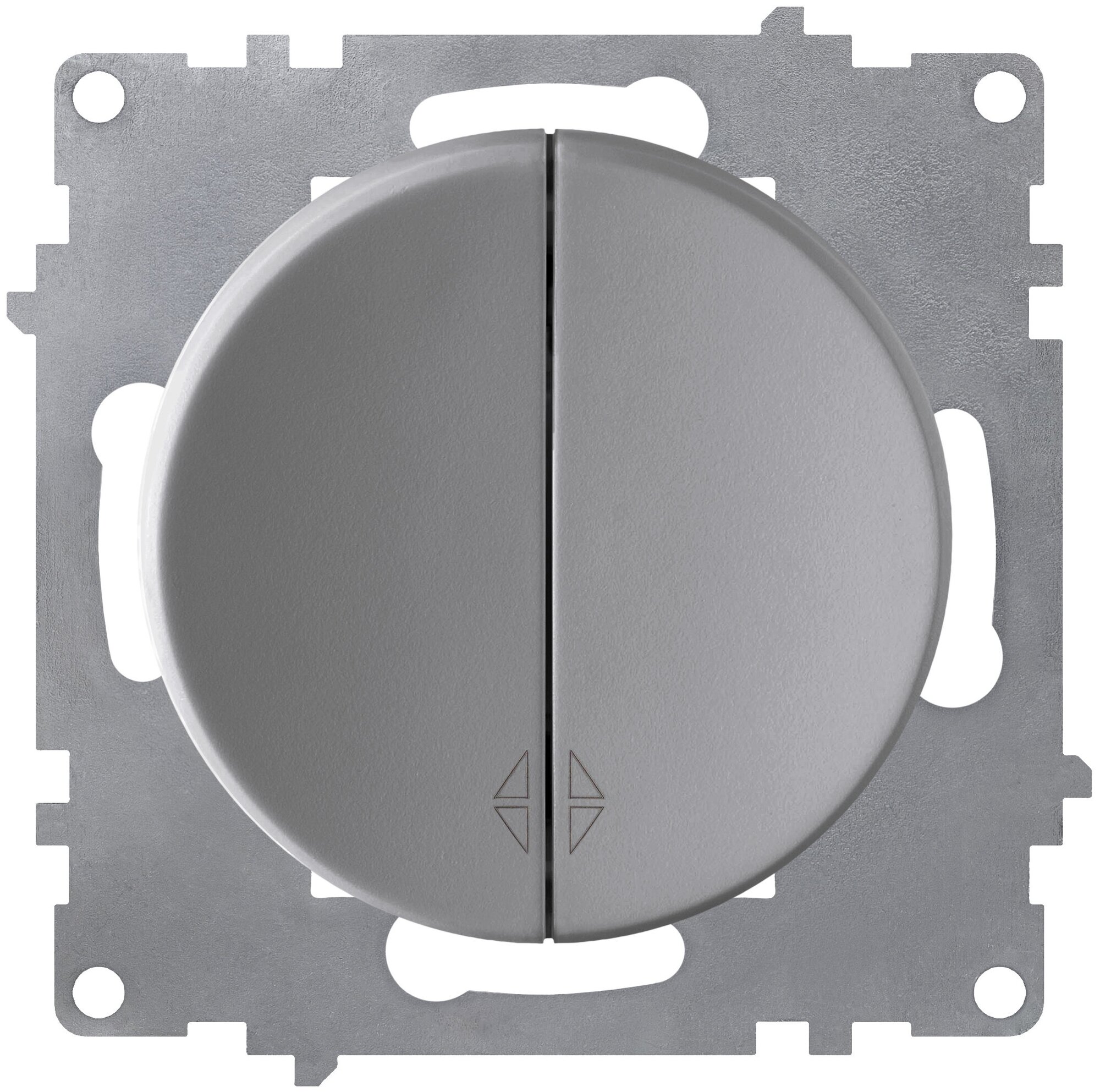 Переключатель двухклавишный OneKeyElectro, цвет серый - фотография № 1