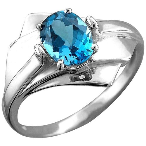 фото Эстет кольцо с 1 топазом из серебра 48к353008, размер 18