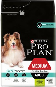 Pro Plan Medium Adult Sensitive Digestion для взрослых собак средних пород Ягненок, 3 кг.