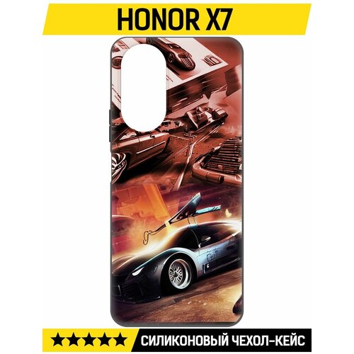 Чехол-накладка Krutoff Soft Case Автодинамика для Honor X7 черный