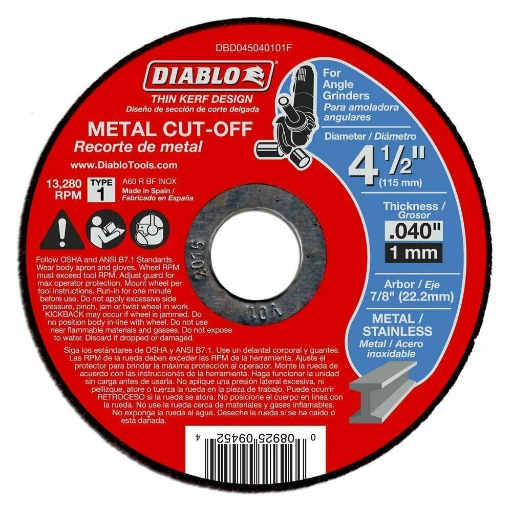Diablo 3-дюймовый металлический отрезной диск тонкий пропил. 5шт.