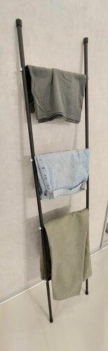 Изображение товара Вешалка напольная металлическая лесенка для одежды и полотенец, 160х30см