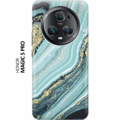 Силиконовый чехол на Honor Magic5 pro / Хонор Мэджик 5 Про с принтом Зеленый мрамор