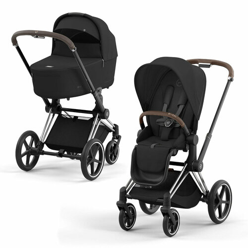 Коляска 2 в 1 Cybex Priam IV Sepia Black, шасси chrome/brown