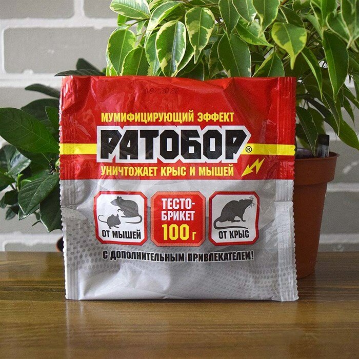 Средство Ратобор Тесто-брикет 100 г, пакет, 0.1 кг
