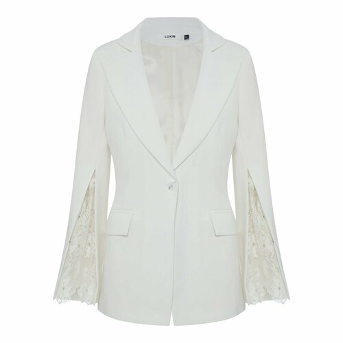 Пиджак LCKN, средней длины, подкладка, размер L, белый