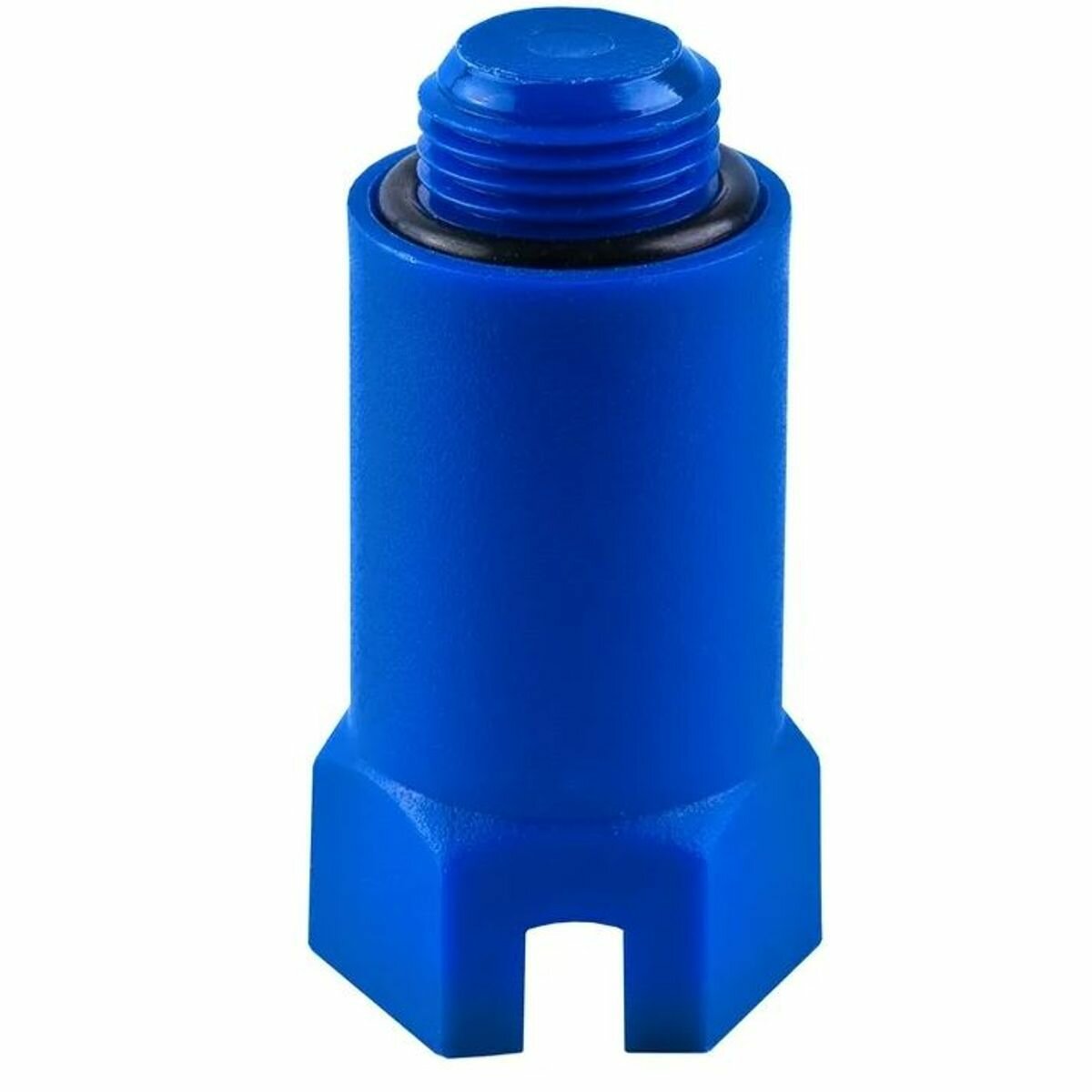 Заглушка (пробка) для водорозеток удлиненная с прокладкой тестовая 1/2, пластиковая, синяя, RTP