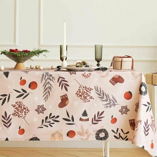 Скатерть 149x180 см Прямоугольная Новогодняя Саржа 4292₽