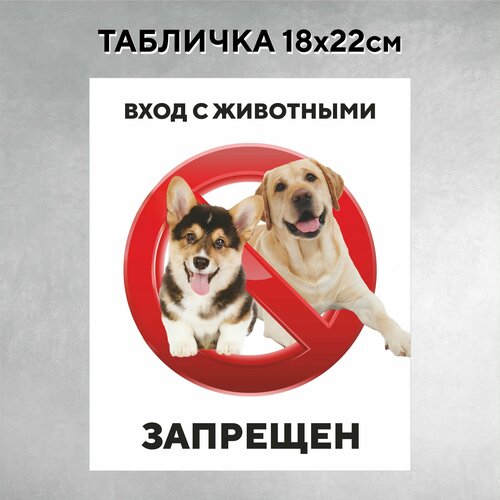 Табличка на дверь Вход с животными запрещен 18х22 см табличка на дверь вход строго с алкоголем