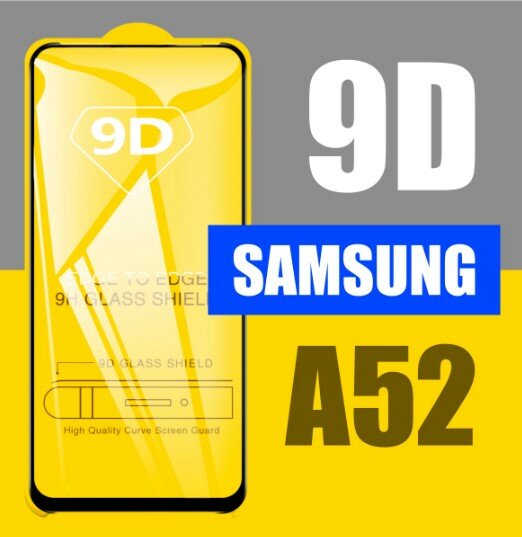 Защитное стекло для Samsung Galaxy A52 (Самсунг А52 / Стекло А52) на весь экран с рамкой