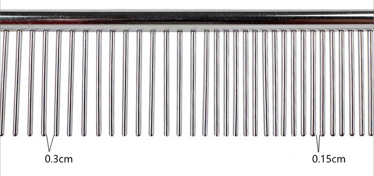 Профессиональная металлическая расчёска-гребень с покрытием антистатик, с широкими и узкими зубцами, нержавеющая сталь19х3.5см - фотография № 4