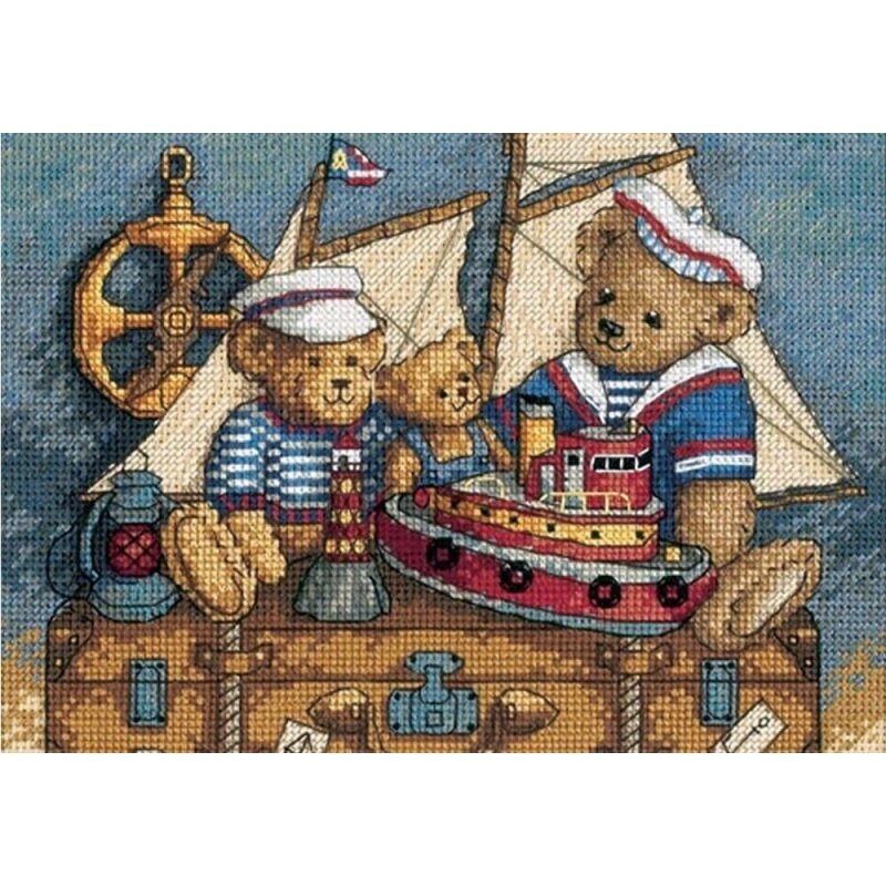 06994 Мишки на палубу! (Ahoy! Bears) 18х13 аида 18 счетный крест Dimensions 06994