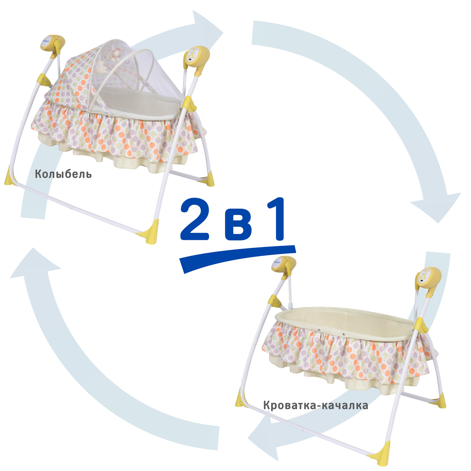 Колыбель детская с системой автоукачивания Simplicity 3020 Auto, Candy — фото 1