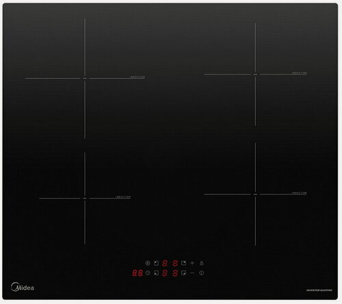 Изображение товара Электрическая варочная панель Midea MIH64103 59 см, 4 конфорки стеклокерамика, черный