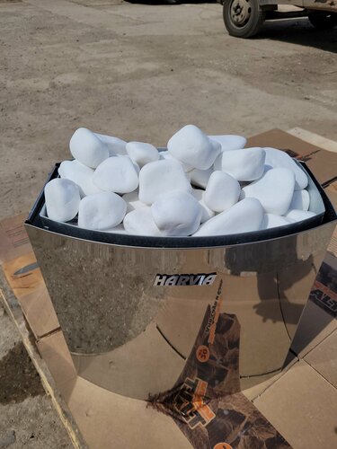 Изображение товара Кварц белый шлифованный камни для бани и сауны (фракция 4-8 см) упаковка 5 кг