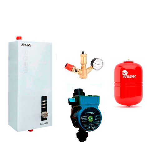 Электрический котел ZOTA Balance 9 насос 254 TAEN Группа безопасности Бак Wester WRV 8 25851₽