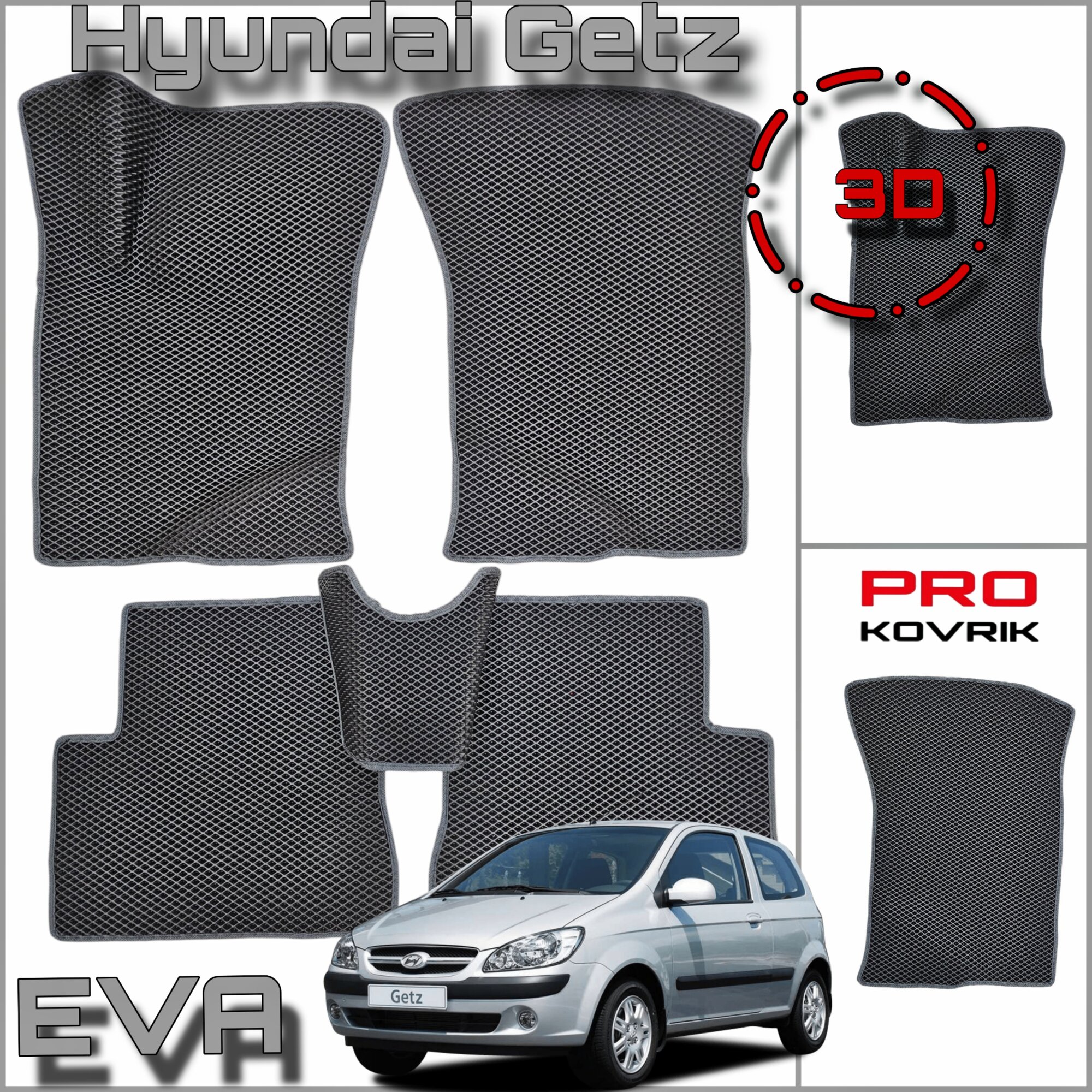EVA(ЕВА) ЭВА коврики для Хендай Гетц/Hyundai Getz 2002-2011г.