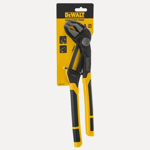 Изображение товара Пассатижи DeWALT DWHT0-74432, хром-ванадий, длина 30 см, изогнутые губки, черный/желтый