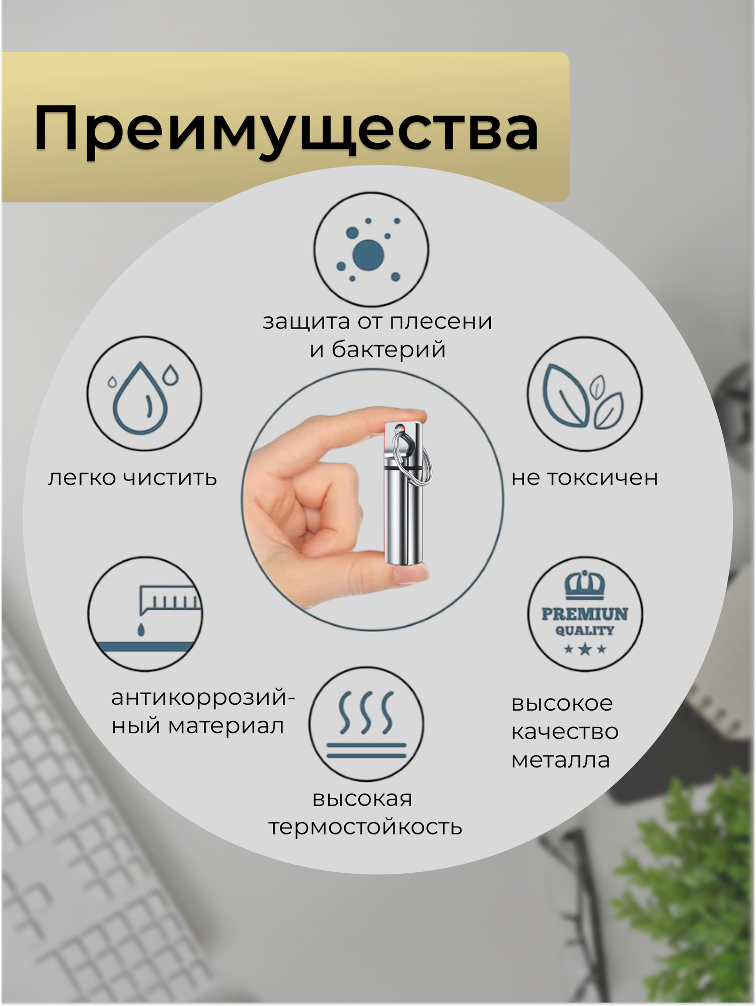 Таблетницы Xiaomi Таблетница - брелок, контейнер для таблеток металлический водонепроницаемый