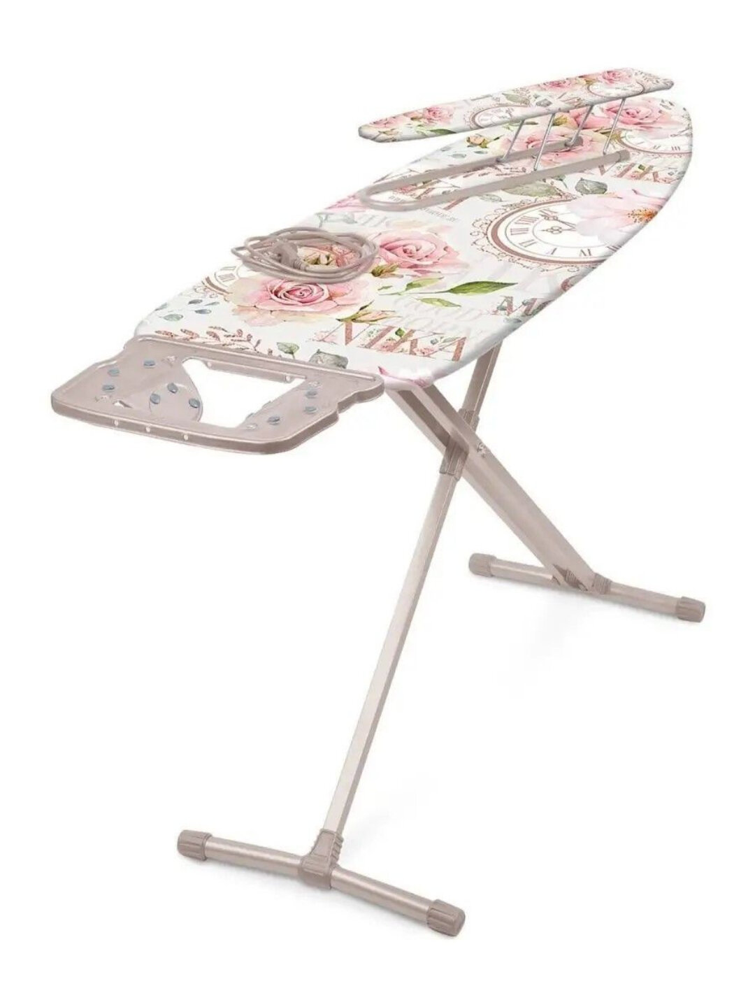 Гладильная доска Nika 10+, с подрукавником, подставкой и розеткой для утюга, регулируемая — фото 1