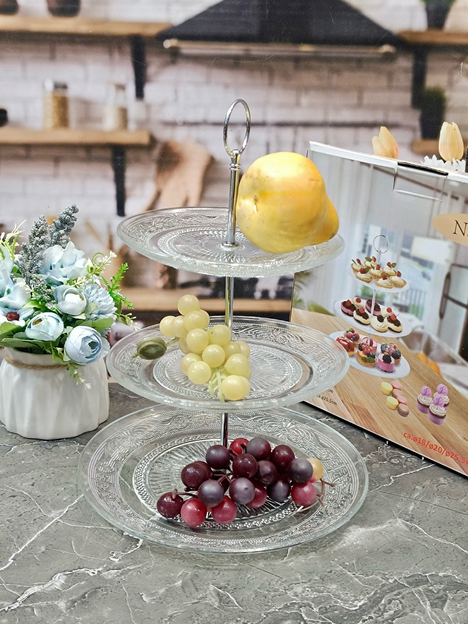 Блюдо 3х ярусное , блюдо-этажерка 3 яруса 18/20/25,5х33