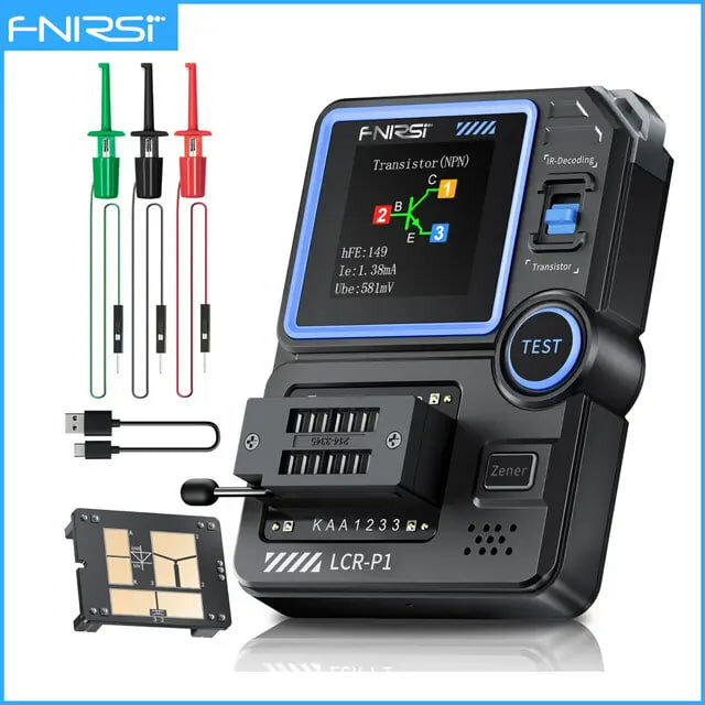 Тестер электронных компонентов FNIRSI LCR-P1 — измерение LCR, проверка транзисторов, диодов, стабилитронов MOSFET, ESR