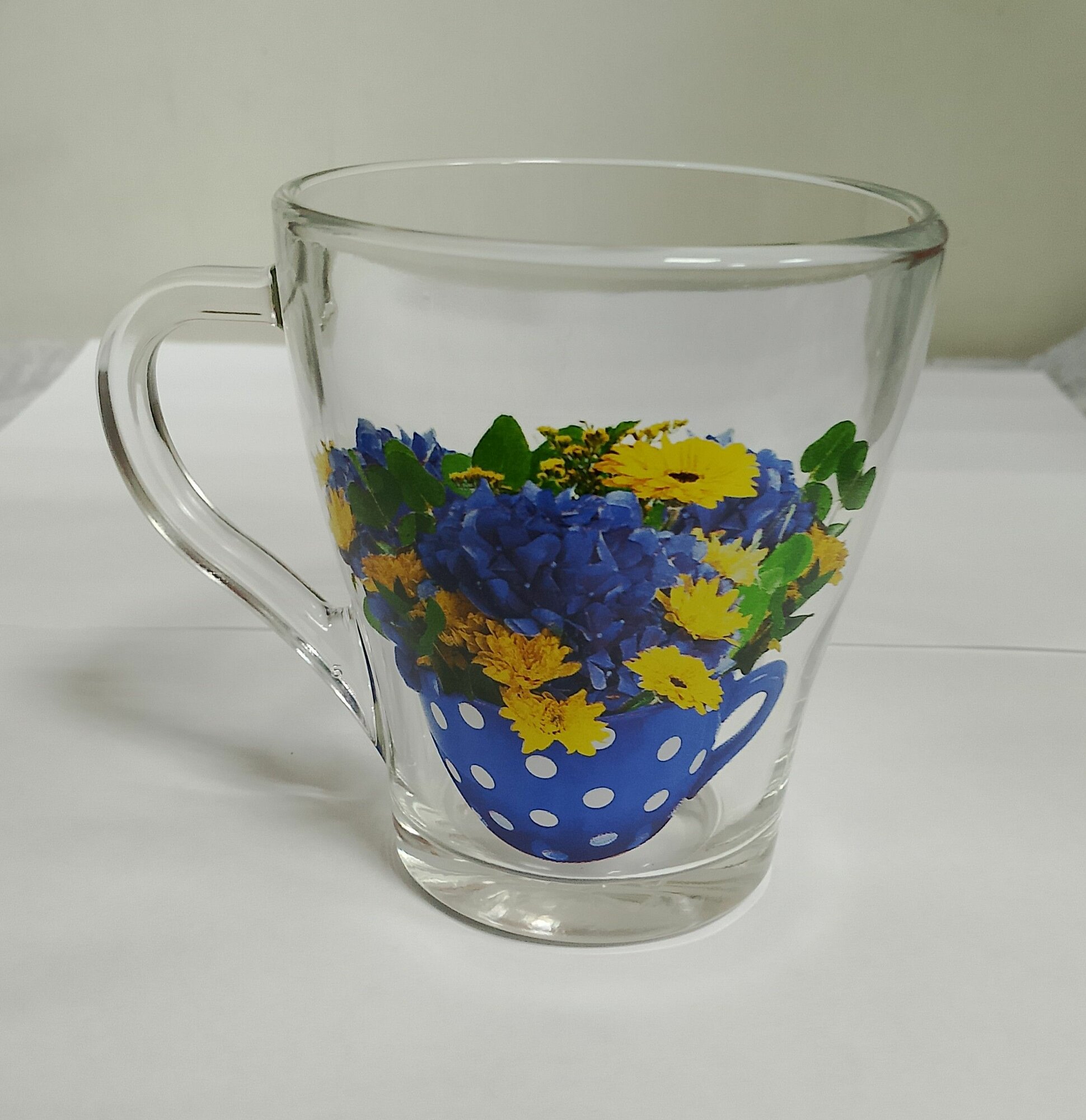 Кружка чайная стеклянная прозрачная Грация 