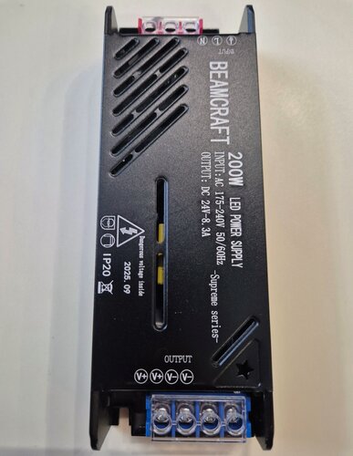Изображение товара Блок питания 24V 200W BeamCraft, металлический корпус, IP20, черный