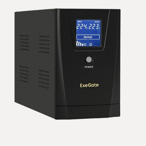 Изображение товара EXEGATE ИБП EX292633RUS ИБП SpecialPro Smart LLB-2200. LCD. AVR.1SH.2C13. RJ. USB <2200VA 1300W, LCD, AVR,1 Schuko+2 C13, RJ45 11, USB, металлический