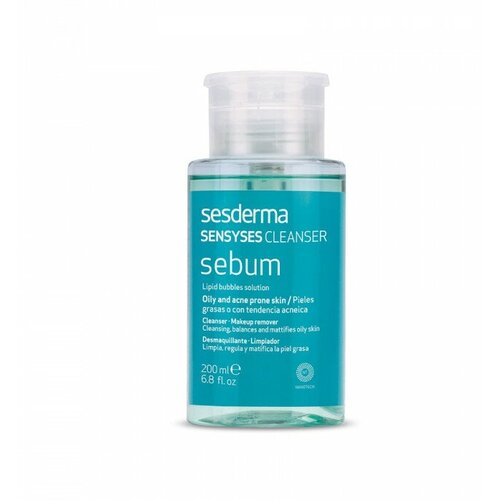 SesDerma лосьон Sensyses Cleanser Sebum липосомальный для снятия макияжа, 200 мл, 220 г лосьон для снятия макияжа sesderma лосьон для снятия макияжа sensyses sebum