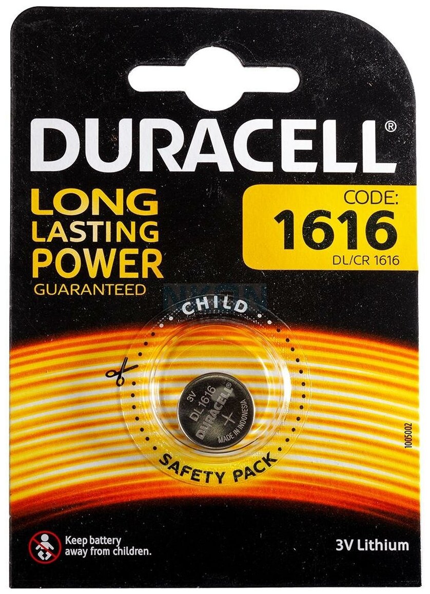 Дисковая батарейка Duracell CR1616 Lithium Battery 3v BL1 , 1шт.