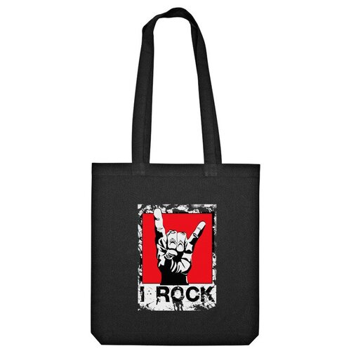 Сумка шоппер Us Basic, черный сумка i rock символ рок культуры красный