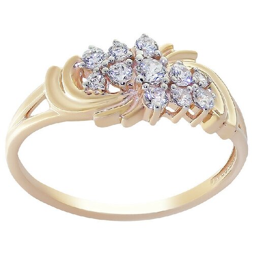 Кольцо Крымский ювелирный завод, красное золото, 585 проба, размер 18, золотой, красный