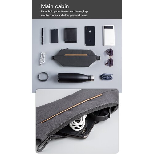 Сумка  слинг Kingsons повседневная, полиэстер, серый