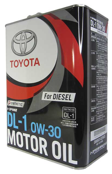 TOYOTA-LEXUS 0888302905 Масло моторное TOYOTA MITSUBISHI Diesel oil DL-1 0W30 4 л 08883-02905