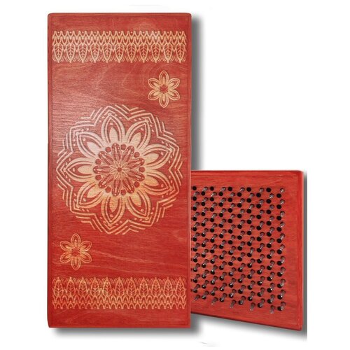 фото Доска садху с динамическими гвоздями, мандала состовная - 1 шаг 10мм красная goodwood