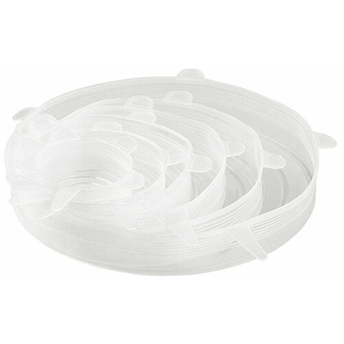 Набор силиконовых крышек для посуды Litzen Cap, 6 шт, белый