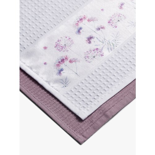 Комплект кухонных полотенец Linens Betty, 40х60см, белый/лиловый