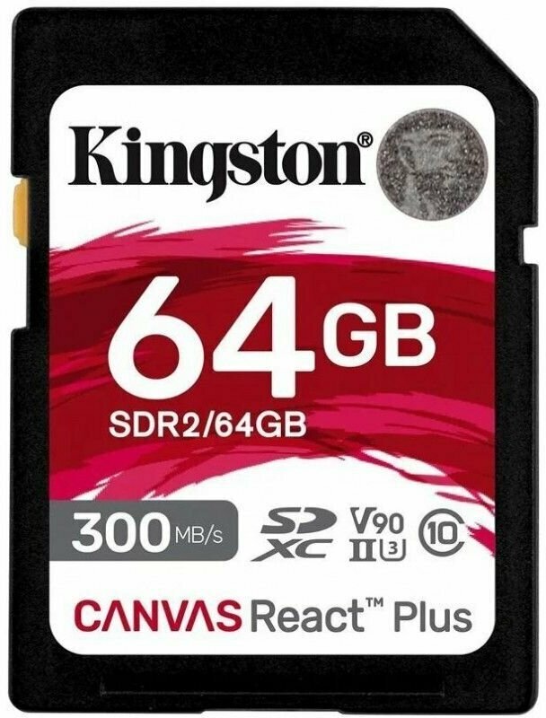 Карта памяти Kingston SDXC Canvas React Plus UHS-II V90 U3 (260/300MB/s) 64GB