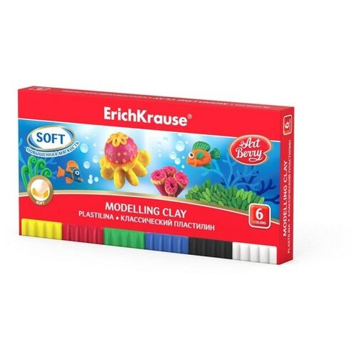 ErichKrause Пластилин 6 цветов, 108г, ErichKrause ArtBerry, со стеком, в картонной упаковке