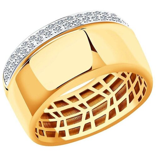 Кольцо обручальное SOKOLOV, красное золото, 585 проба, бриллиант, размер 18 кольцо обручальное sokolov красное золото 585 проба бриллиант размер 18