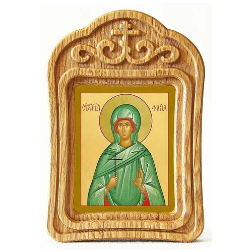 Мученица Фаина Анкирская, Коринфская, икона в резной деревянной рамке