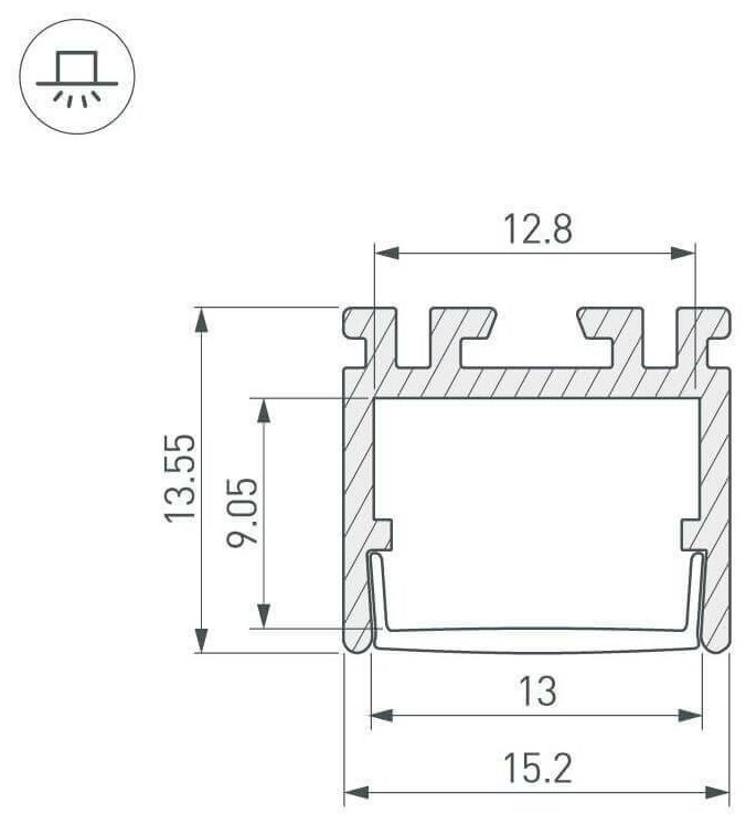 Профиль Arlight PDS-D-2000 ANOD / - фото №5