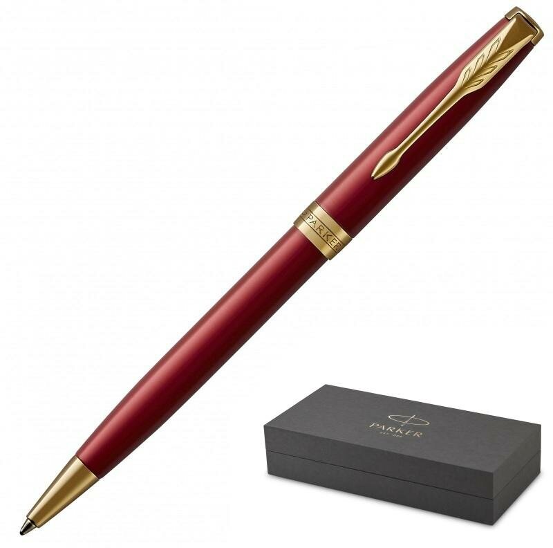 Ручка шариковая PARKER Sonnet Lacquer Intense Red GT черный 1931476 Франция