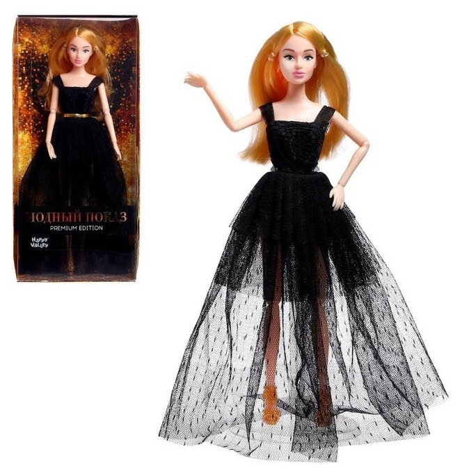 Кукла Happy Valley модель, шарнирная, "Ксения-Модный показ" в черном платье (6973624)