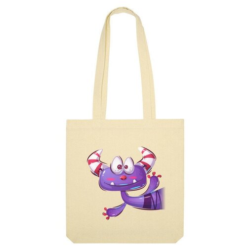 Сумка шоппер Us Basic, бежевый сумка фиолетовый монстр фиолетовый