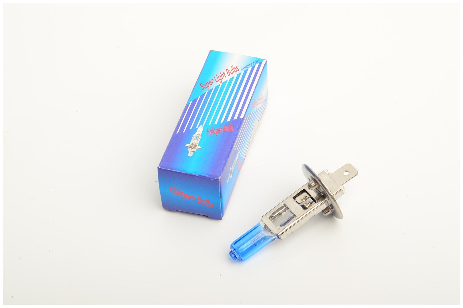 фото Лампа автомобильная галогенная Н1 12 В 55 Вт свет синий