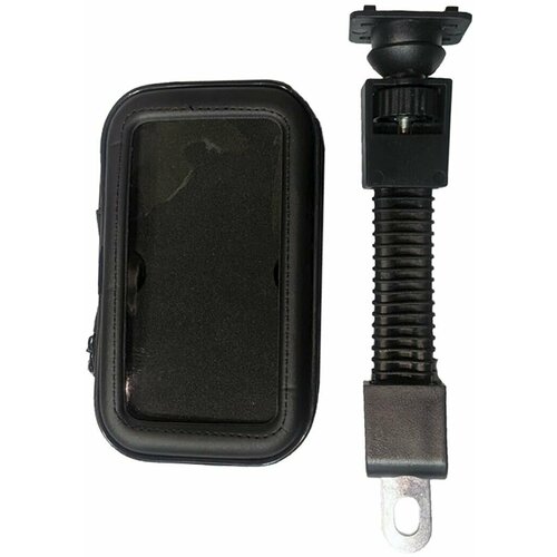 Держатель телефона смартфона с влагостойким чехлом под болт зеркала заднего вида мотоцикла скутера мопеда квадроцикла для мотоциклиста, черный, S